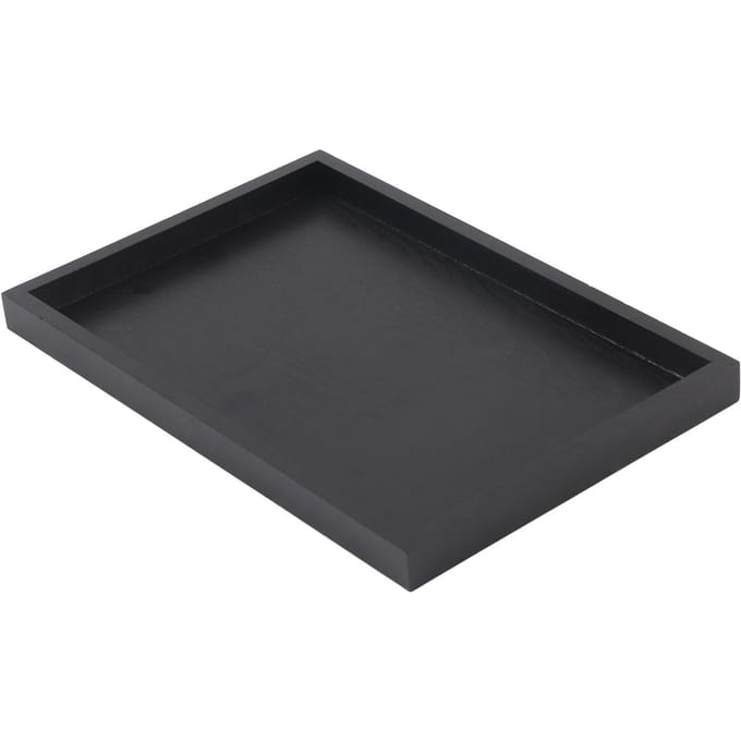 Rechthoekige Vorm Massief Hout Thee Koffie Snack Eten Serveerblad Bord Restaurant Dienbladen 22*12*2cm black