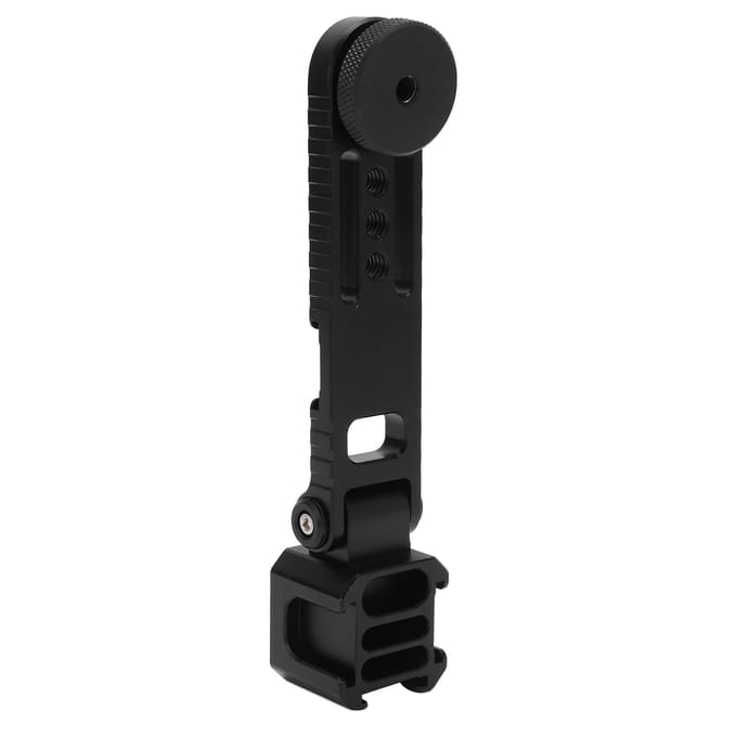Drievoudige Koude Schoen Beugel Microfoonhouder Verlengbeugel voor Camera Stabilisator met 1/4 Inch Schroef black