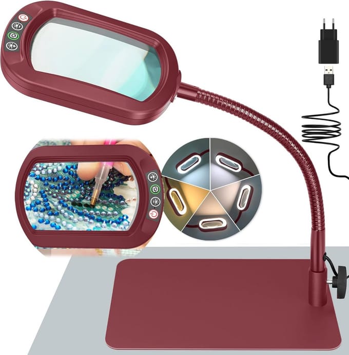 Vergrootglas loep ledverlichting - LED verlichting oplaadbaar - Borduurlamp dimbaar - Oogcomfort
