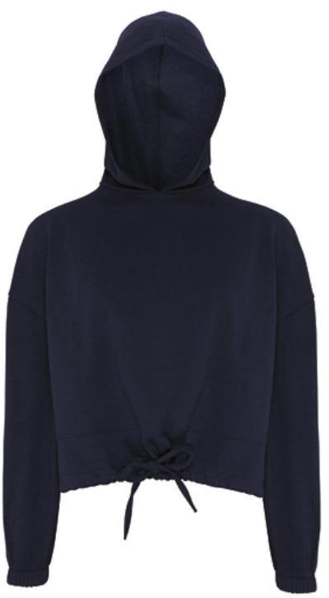 TriDri - Cropped Oversized Dames Hoodie - Navy maat S/M