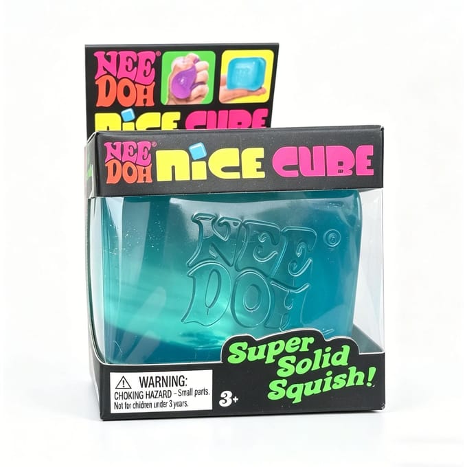 NeeDoh x Dr Pepper Nice Cube Squishy Speelgoed, Stressverlichtende Knijp Fidget Cube, Sensorisch Angstverlichtend Speelgoed voor Kinderen & Volwassenen gray