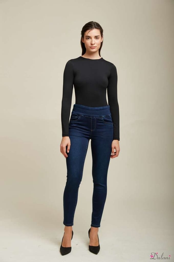 Broek Toxik3 met hoge taille jog dark denim extra comfy