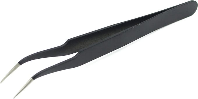 Let op type!! JIAFA JF-604 Curved Tip Tweezers (Black)