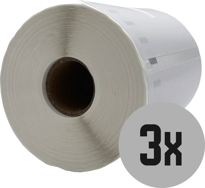 DULA Dymo Compatible labels - Wit - S0904980 - Grote verzendetiketten - 3 rollen - 104 x 159 mm - 220 labels per rol