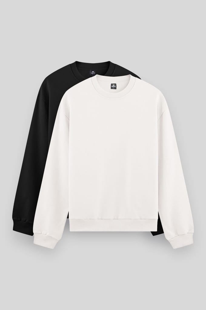 Heren Effen Rundhals Sweatshirt