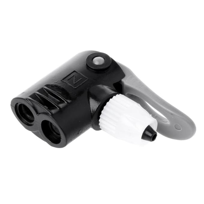 Fiets Pomp Mondstuk Ventiel Connector Adapter Dual Head Onderdelen Gereedschap 1 pc gray