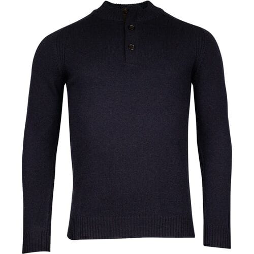 Baileys Trui Half Zip And Buttons Subtle Rib Details Navy / male