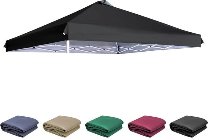 Reserve Overkapping - Tentdak Vervanging - Bescherming tegen Zon - Ventilatiegleuf - 305 x 305 cm - Zwart