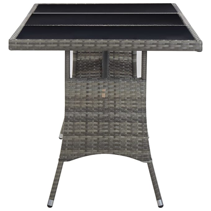 vidaXL - Tuintafel - 170x80x74 - cm - poly - rattan - grijs