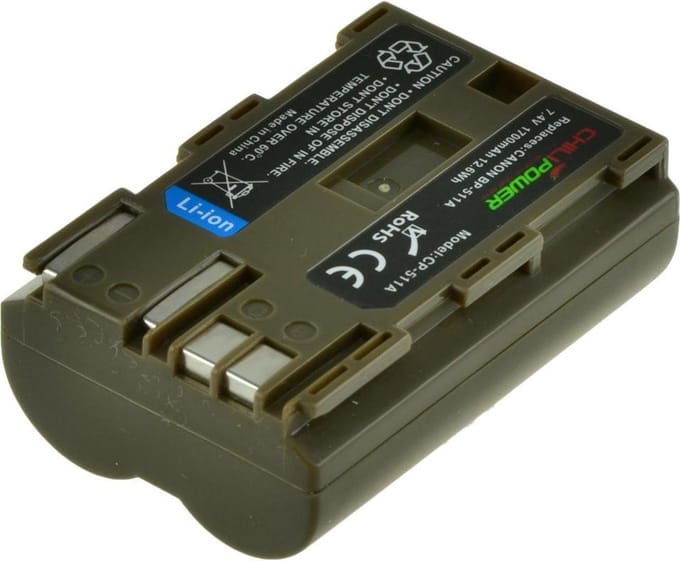ChiliPower BP-511 / BP-511A accu voor Canon - 1700mAh