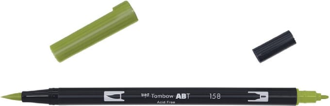 Tombow ABT Dual Brush Pen 158 dark olive