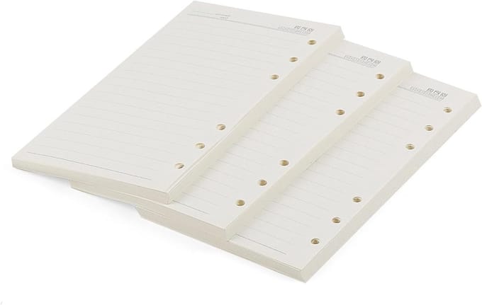3-Pack A6 Vulbare Notitiebladen met Lijnen, 120 Pagina's voor Dagboek en Planner DIY