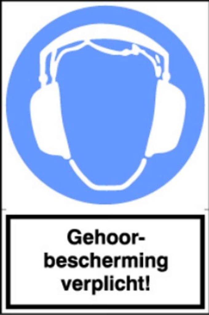Artelli Sticker Gehoorbescherming verplicht! (Prijs per stuk)
