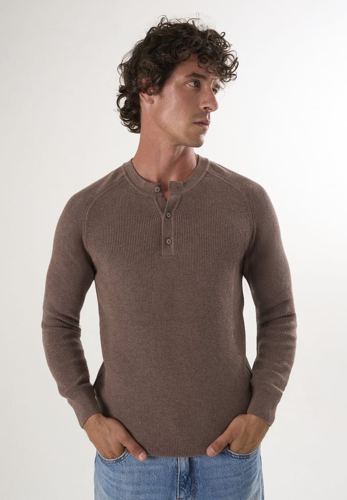 Felix Hardy Ronde Hals Trui - Pullover - Sweater - %100 Katoen Heren Bruin - 2Xl