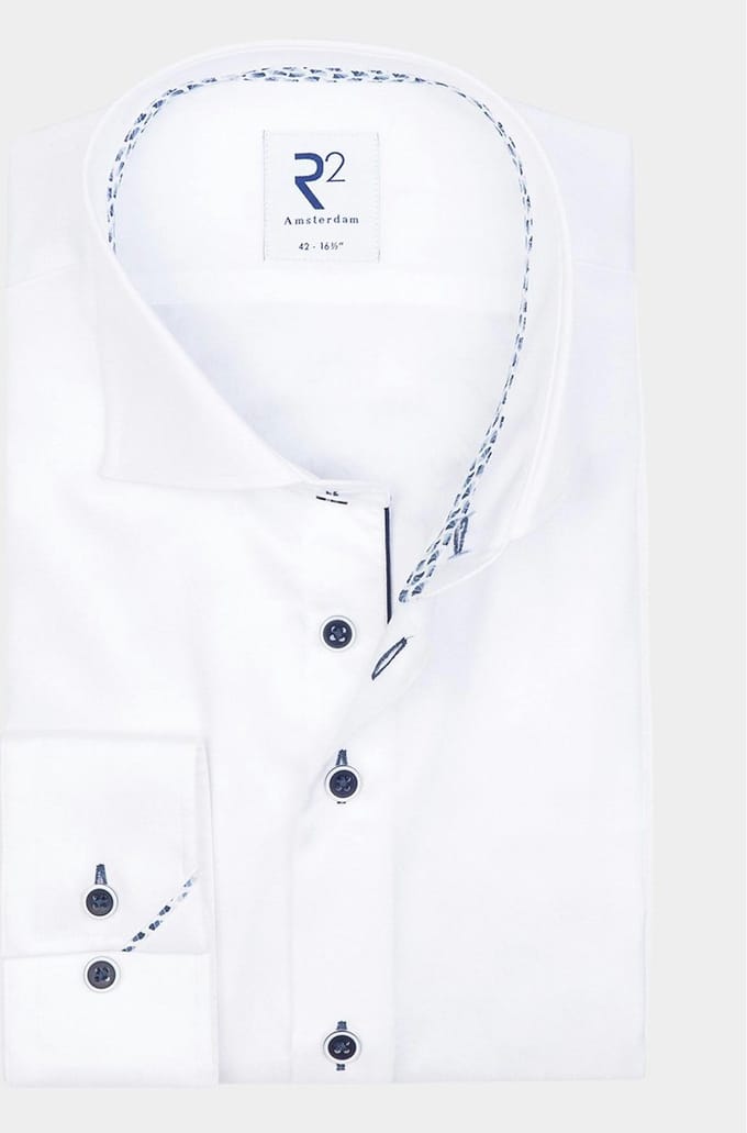 R2 Overhemd Twill Wit - Maat 41 - Heren - Overhemden Formeel