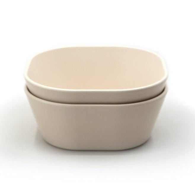 Mushie kom vierkant Ivory - set van 2 Creme