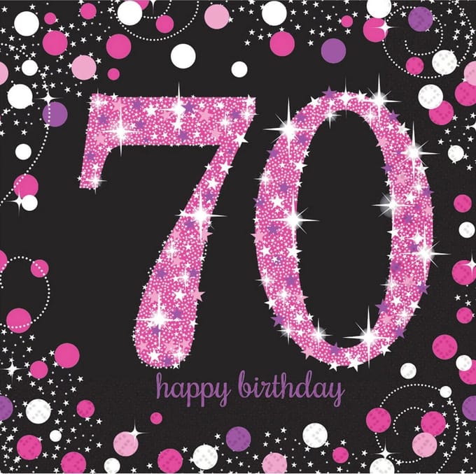 Amscan by Riethmuller - Riethmüller - Servetten - Sparkling Celebrations - 70 Pink (16 stuks)