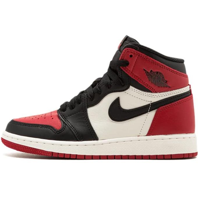 Jordan 1 Retro High Bred Toe GS 575441-610 38.5 red