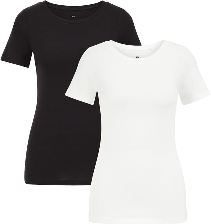 WE Fashion Dames T-shirt van katoenmix, 2-pack