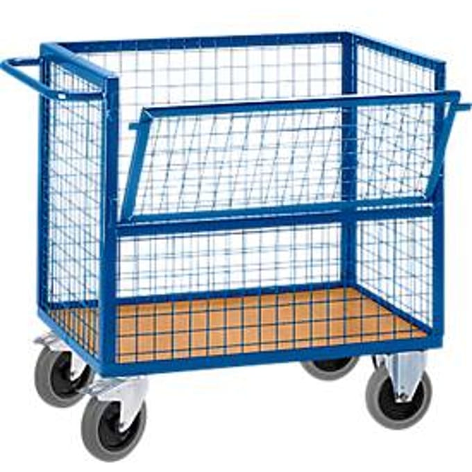 Containerwagen met rooster L 975x675 mm, zonder deksel