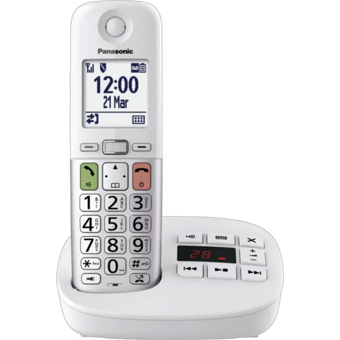 PANASONIC KX-TGU430EXW Senioren dect telefoon met 1 handset en antwoordapparaat, wit