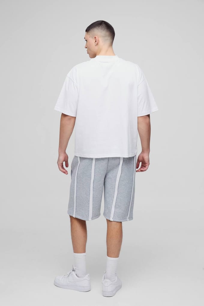 Essential Oversized Boxy Extended Neck T-Shirt | White | Size 3XL