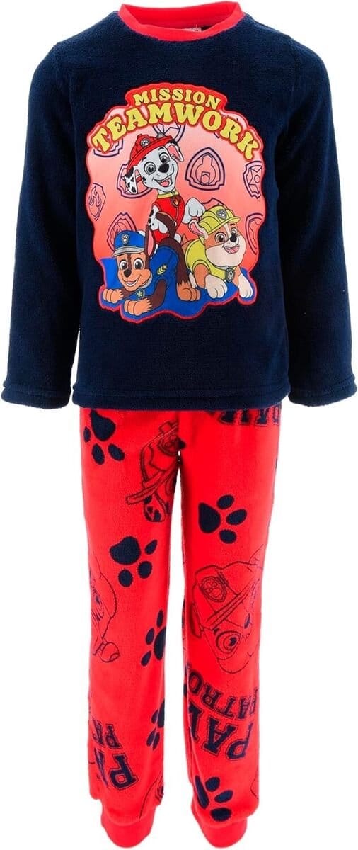 PAW Patrol Pyjama - Coral Fleece - Navy/Rood - Maat 110