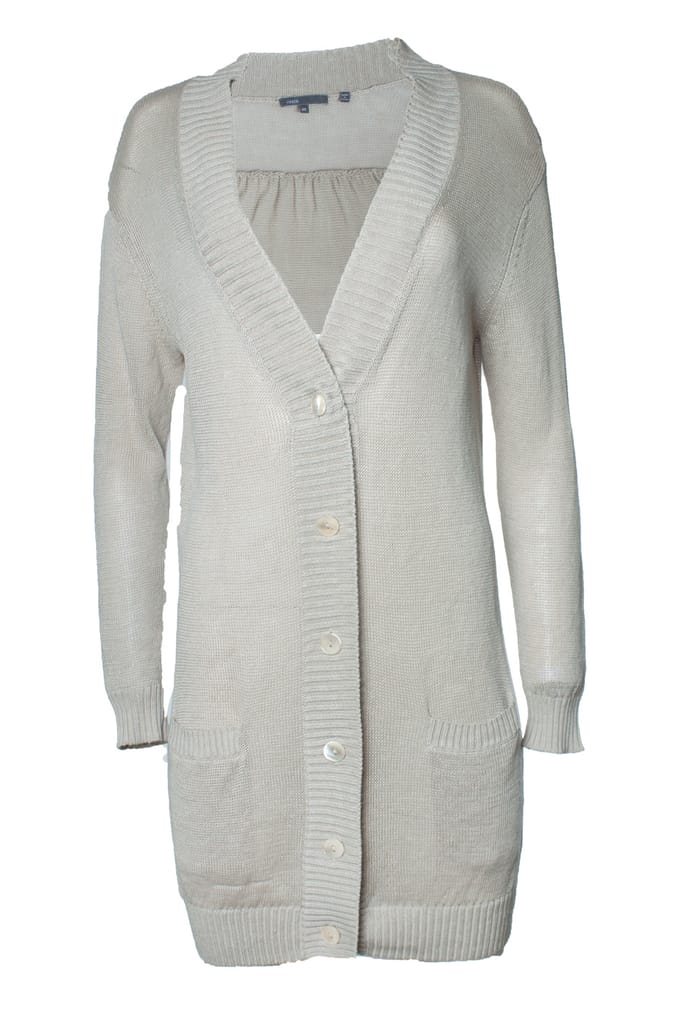 Vince, gebreide cardigan met zakken in beige