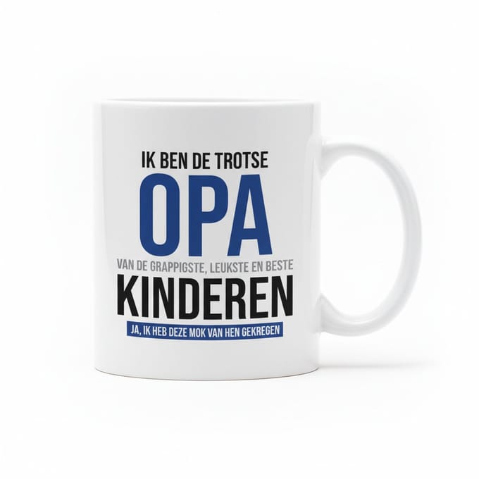 Trotse Opa Koffiemok 330 ml – Grappige Cadeaumok van de Beste Kleinkinderen