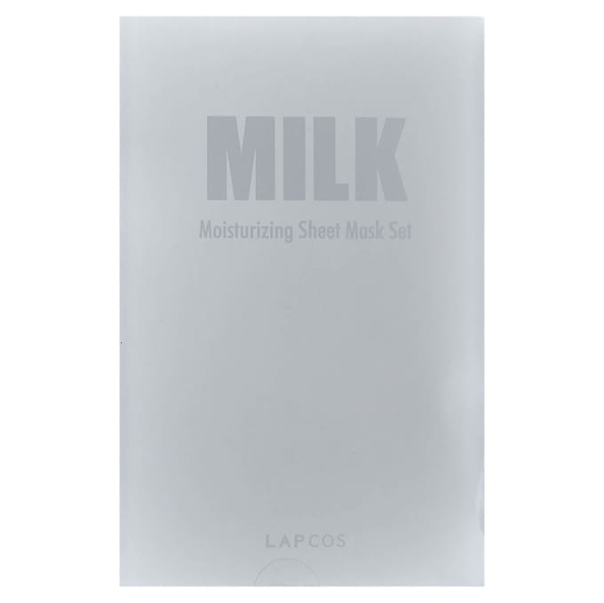 Lapcos, Milk Sheet Beauty Mask Set, Moisturizing, 5 sheet masks, 30 ml (1.01 fl oz) each white