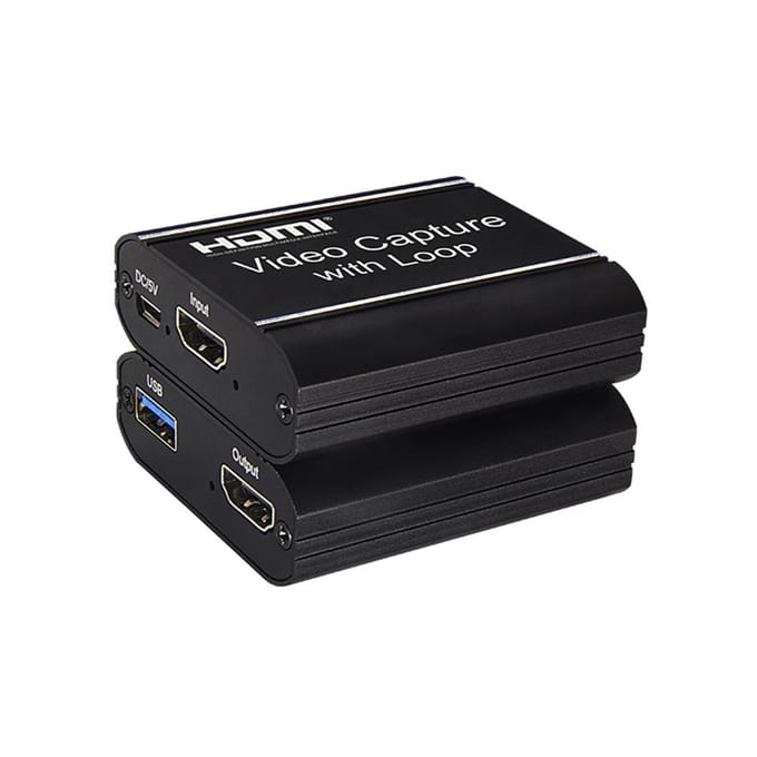 Video Capture Card met Loop-out USB 3.0 Capture Card Live Streaming Video Converter 4K Input zwart