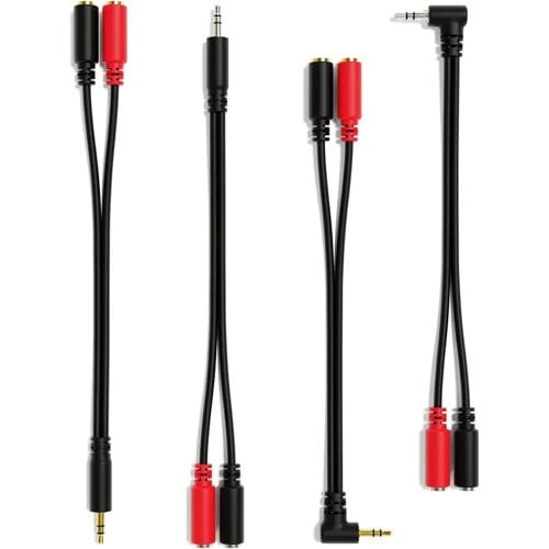 ExcelValley - Stereo naar 2 Mono Splitterkabel - Mini Jack 3,5 mm 1/8" - TRS naar Dual TS NickelPlatedStraight