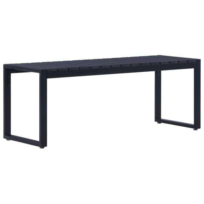 vidaXL - Tuinbank - 120,5 - cm - PS-plaat - zwart