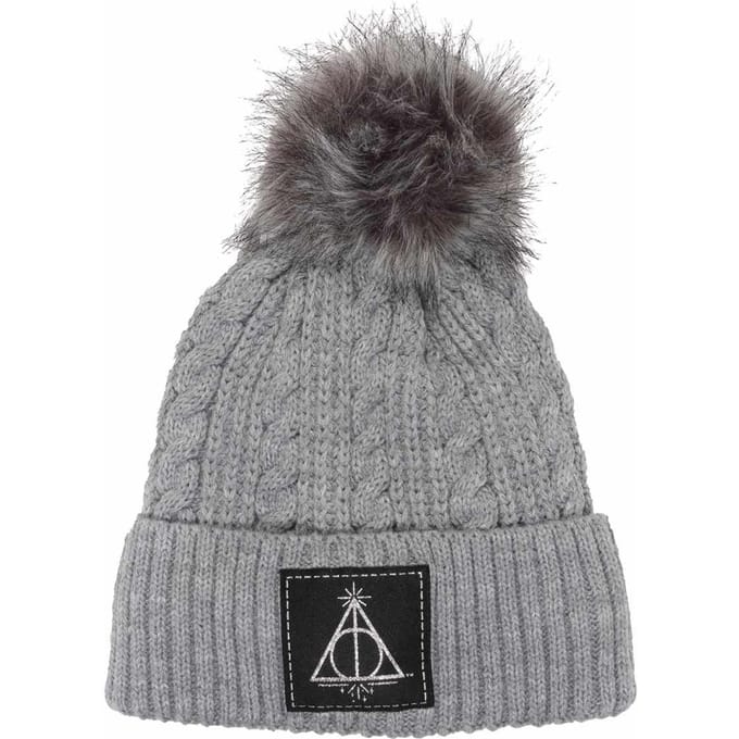 Harry Potter Unisex Adult Deathly Hallows Beanie (Grijs)