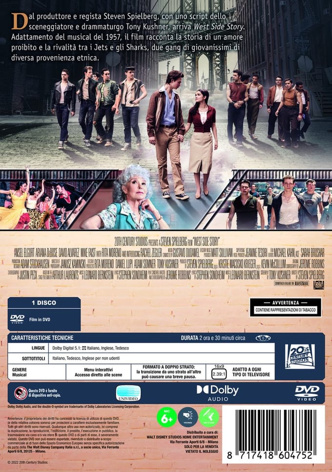 Walt Disney Pictures West Side Story DVD Duits, Engels, Italiaans