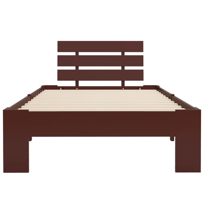 vidaXL - Bedframe - massief - grenenhout - donkerbruin - 90x200 - cm