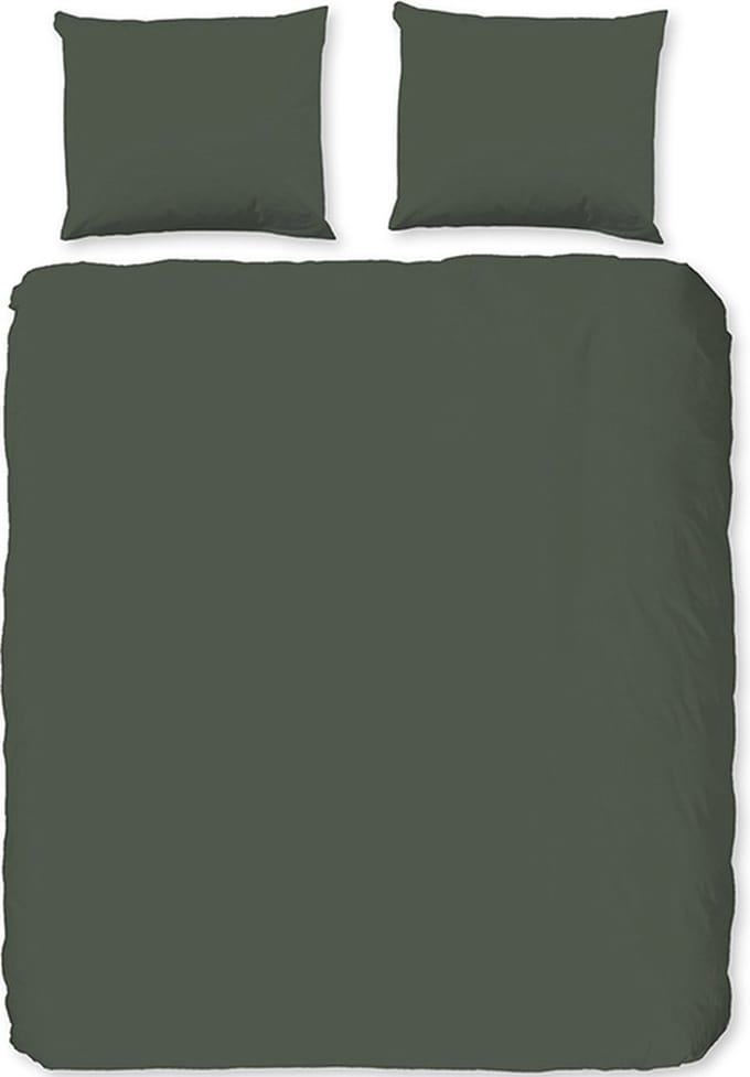 Zavelo Basic Uni Dekbedovertrek Olijfgroen-1-persoons (140 x 200/220 cm)