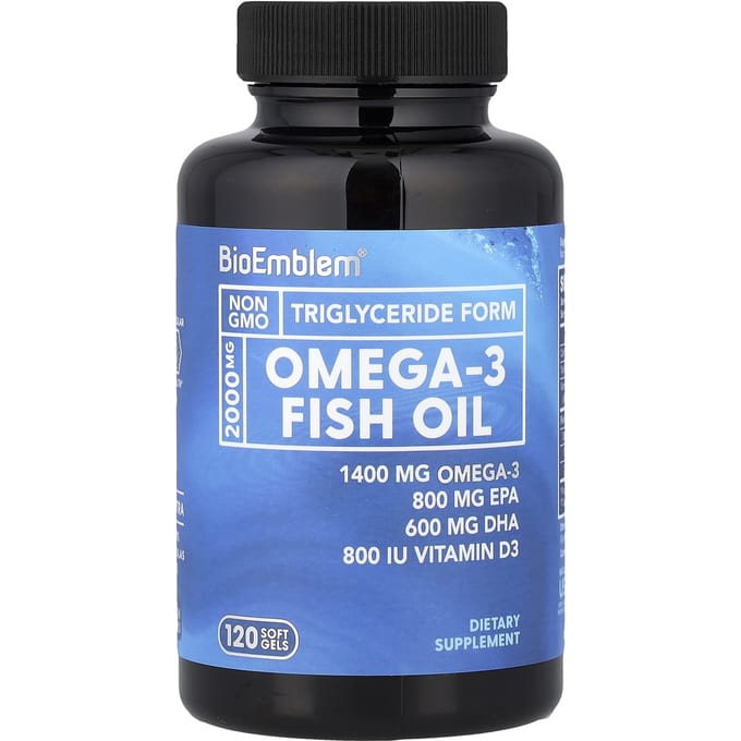 BioEmblem, Omega-3 Visolie, 120 Softgels