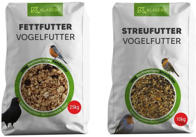 Set Vogelvoer Het Hele Jaar Door 35kg - Strooivoer 10 kg, Vetvogelvoer-Mengsel 25 kg