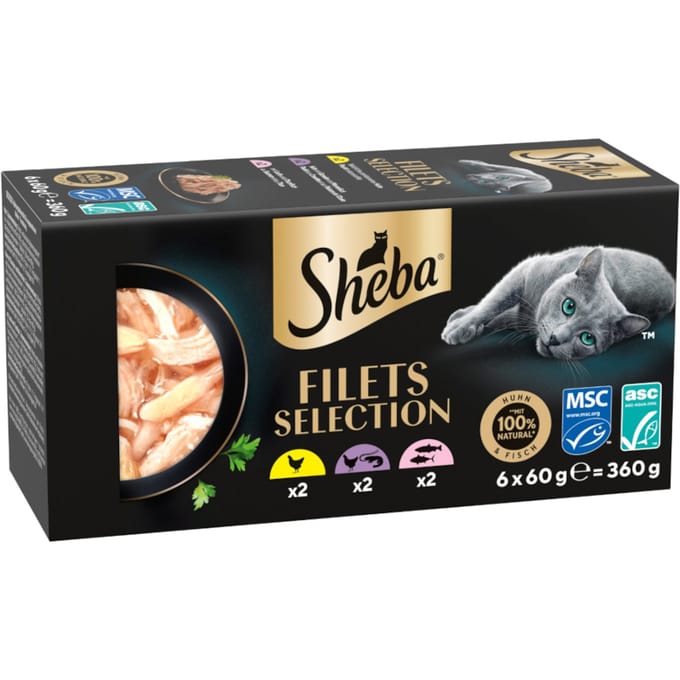 36x 60g Sheba Filets Mixpack II (3 soorten) nat kattenvoer