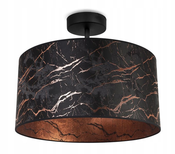 Light Home WERONA - Plafondlamp 1-Lichts - Velours Kap Ø40 cm - Donkerbruin - E27