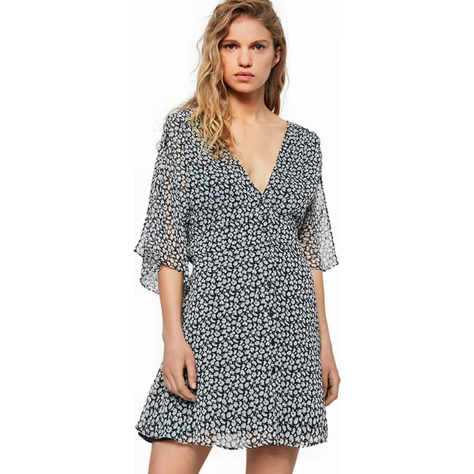 AllSaints Ivey Scatter Dress Grey Größe: 30 | Minikleider Outlet | Damen | Grau
