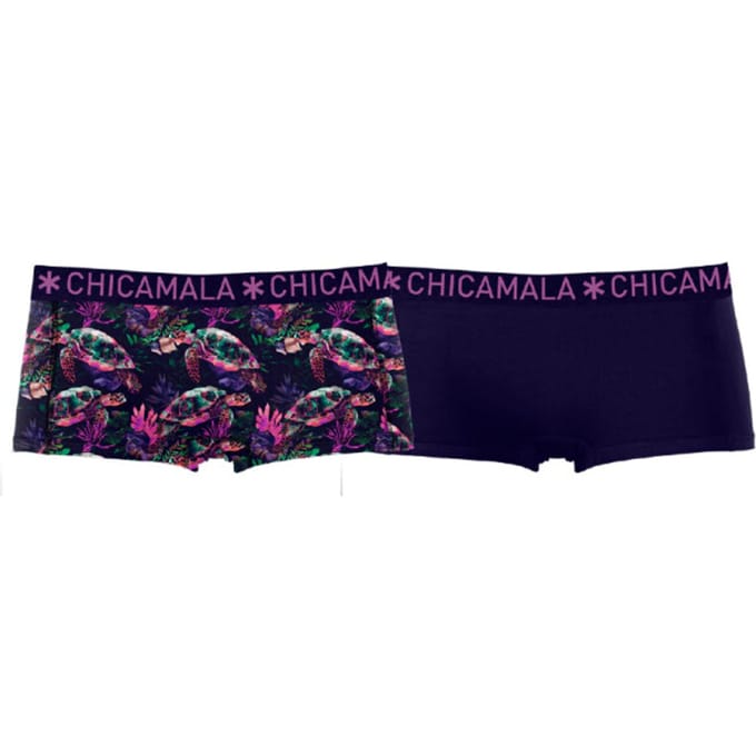 Muchachomalo Girls 2-pack boxer shorts print + solid