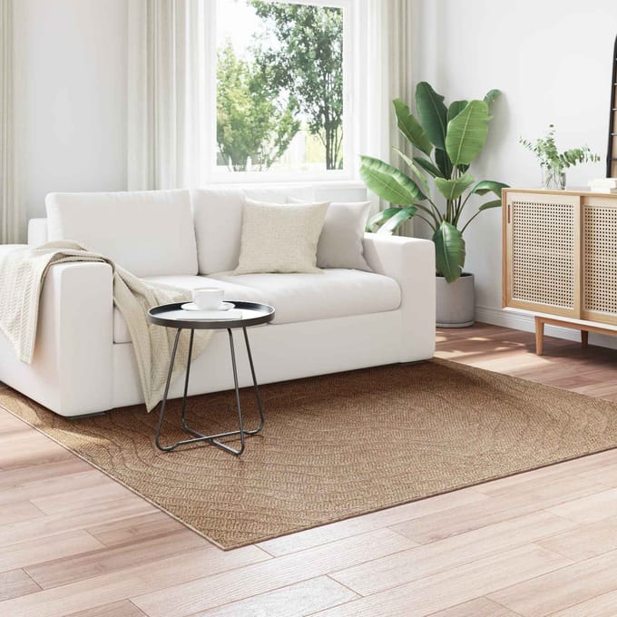 vidaXL - Binnen- - en - buitenkleed - AGIRA - Naturel - 200 - x - 200 - cm - Polyester