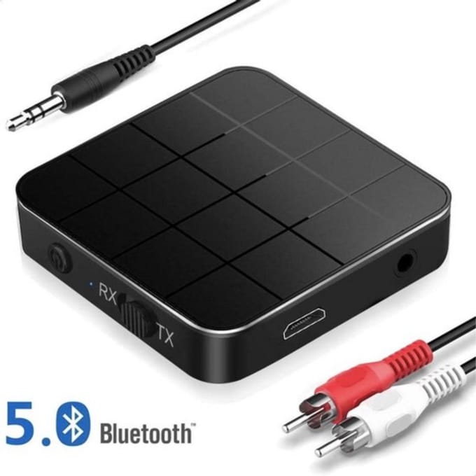 Bluetooth Transmitter & Receiver 2 in 1 - BT 5.0 - 3.5MM AUX / RCA - Zwart