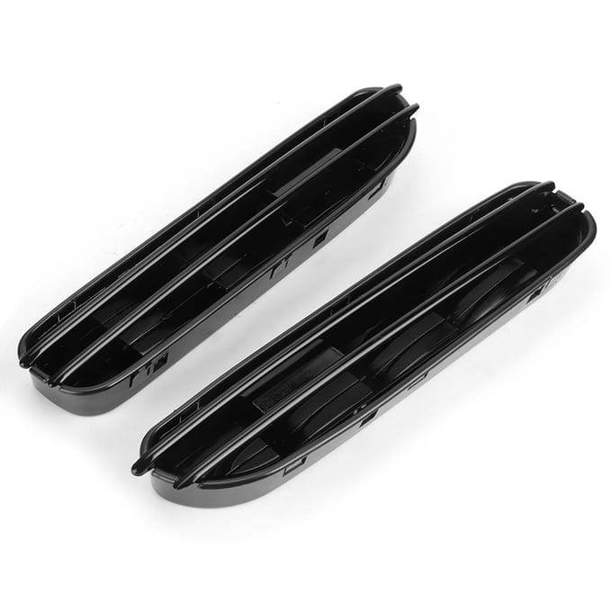 2 pièces Noir Brillant Grille d'Aération Latérale d'Aile Remplacement Adapté pour E60 E61 M5 2006‑2010 black