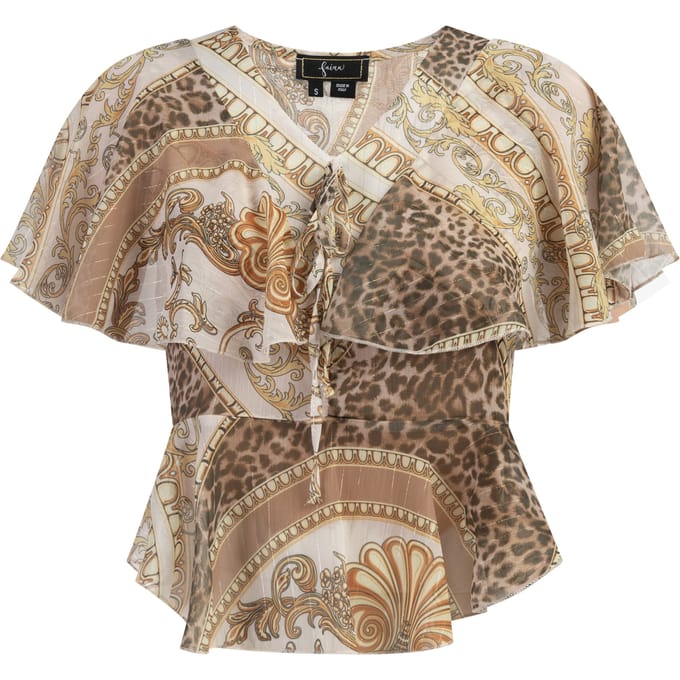 Faina Blouse Dames beige wit