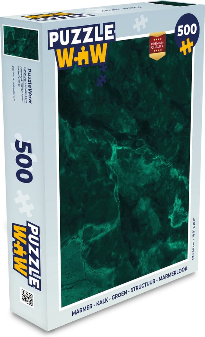 Puzzel Marmer - Kalk - Groen - Structuur - Marmerlook - Legpuzzel - Puzzel 500 stukjes