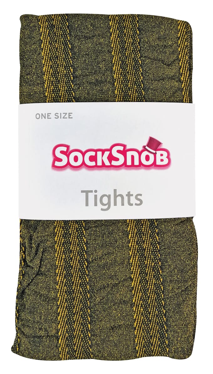 Sock Snob Dames80 denier ondoorzichtig patroon panty's - Streepmosterd