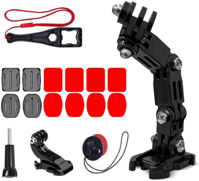 Hurtel Zestaw - GoPro BJ - Helm Mount - Universeel Compatibel - 20 elementen